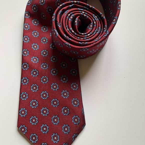 Vintage Brooks Brothers Makers and Merchants Silk Tie in Burgundy and Blue - Picture 10 of 13